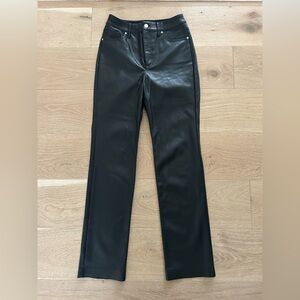 Express 90s Slim Super High Rise Black Faux Leather Pants Size 4